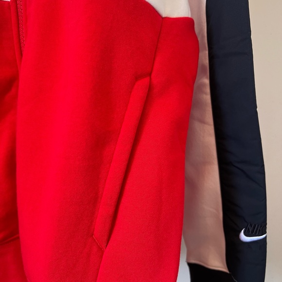 Nike Air full zip hoodie black red white block style Men’s size Medium - Picture 4 of 7
